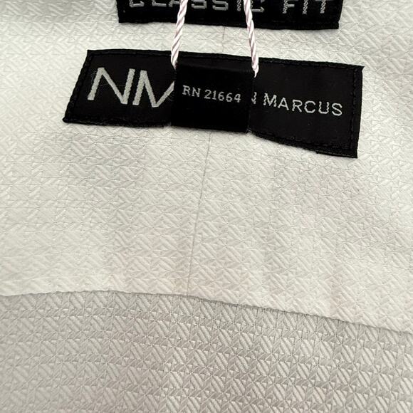Neiman Marcus Men's Dress Shirt Button Up White Split Collar - Picture 5 of 7